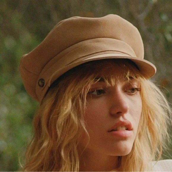 NEW Lack of Color “Lola” Taupe Suede Newsboy hat - Picture 4 of 10